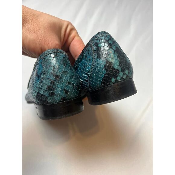 Ann Mashburn Blue Green Python Loafers Sz. 36 Made in Italy (US 5.5) - Picture 4 of 5